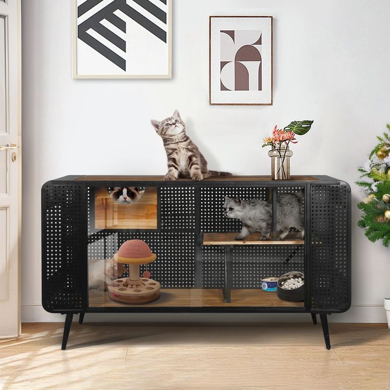 55.12 'Spacious Cat House With Tempered Glass, For Living Room, Hallway, Study And Other Spaces_voghion.com