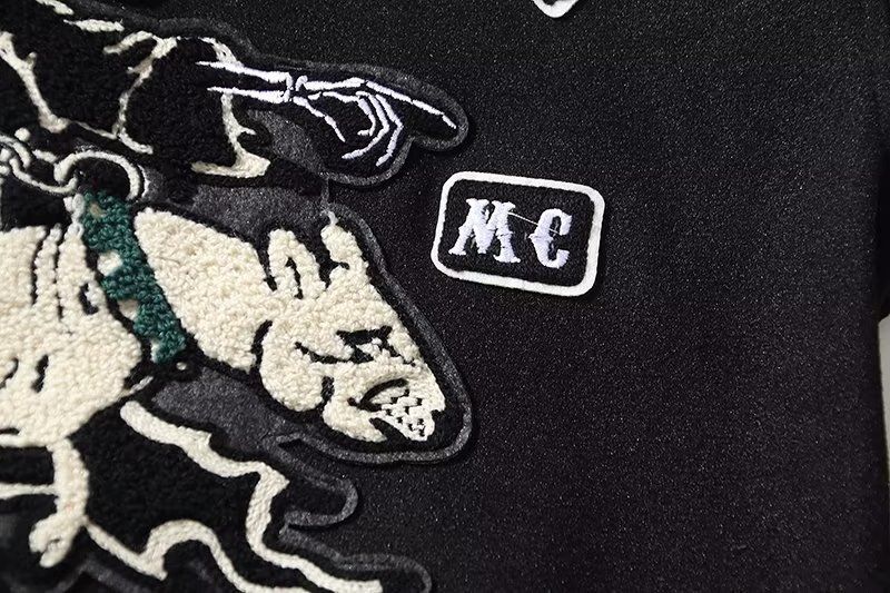 Ropa para hombre, chaqueta con bordado retro de marca Vicious Dog, chaqueta de béisbol vintage de primavera y otoño para hombre_voghion.com