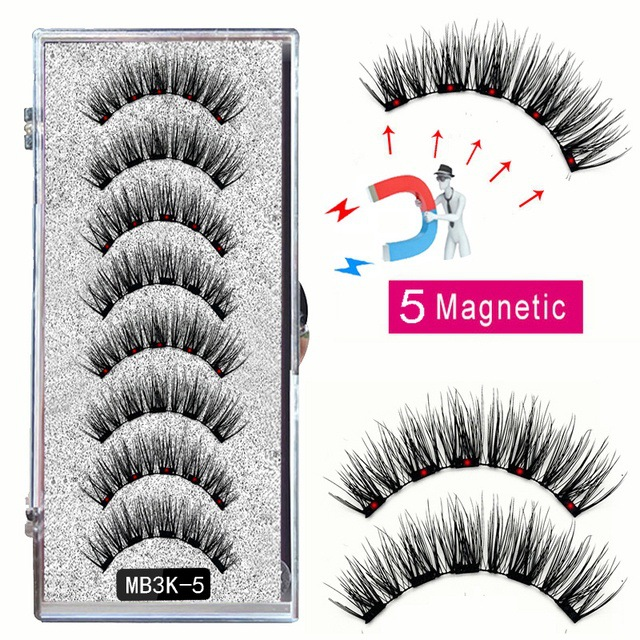 4 paia di ciglia magnetiche naturali con magnete 3D ciglia magnetiche fatte a mano Set di pinzette Ciglia di visone_voghion.com