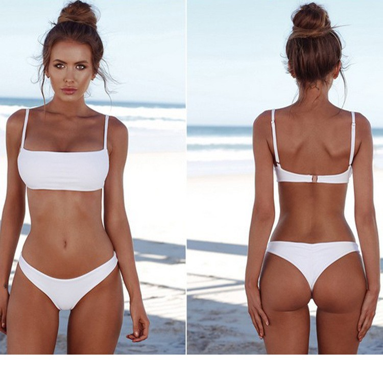 Maillot de bain conservateur pour femmes, bikini, sexy, tentation, vêtements de plage, fendu à trois points_voghion.com