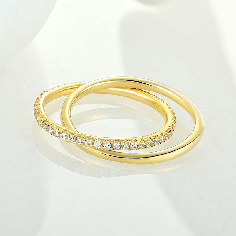 S Sterling Gold Stacking Female Personality Ins Style Ring Sier Jewelry_voghion.com