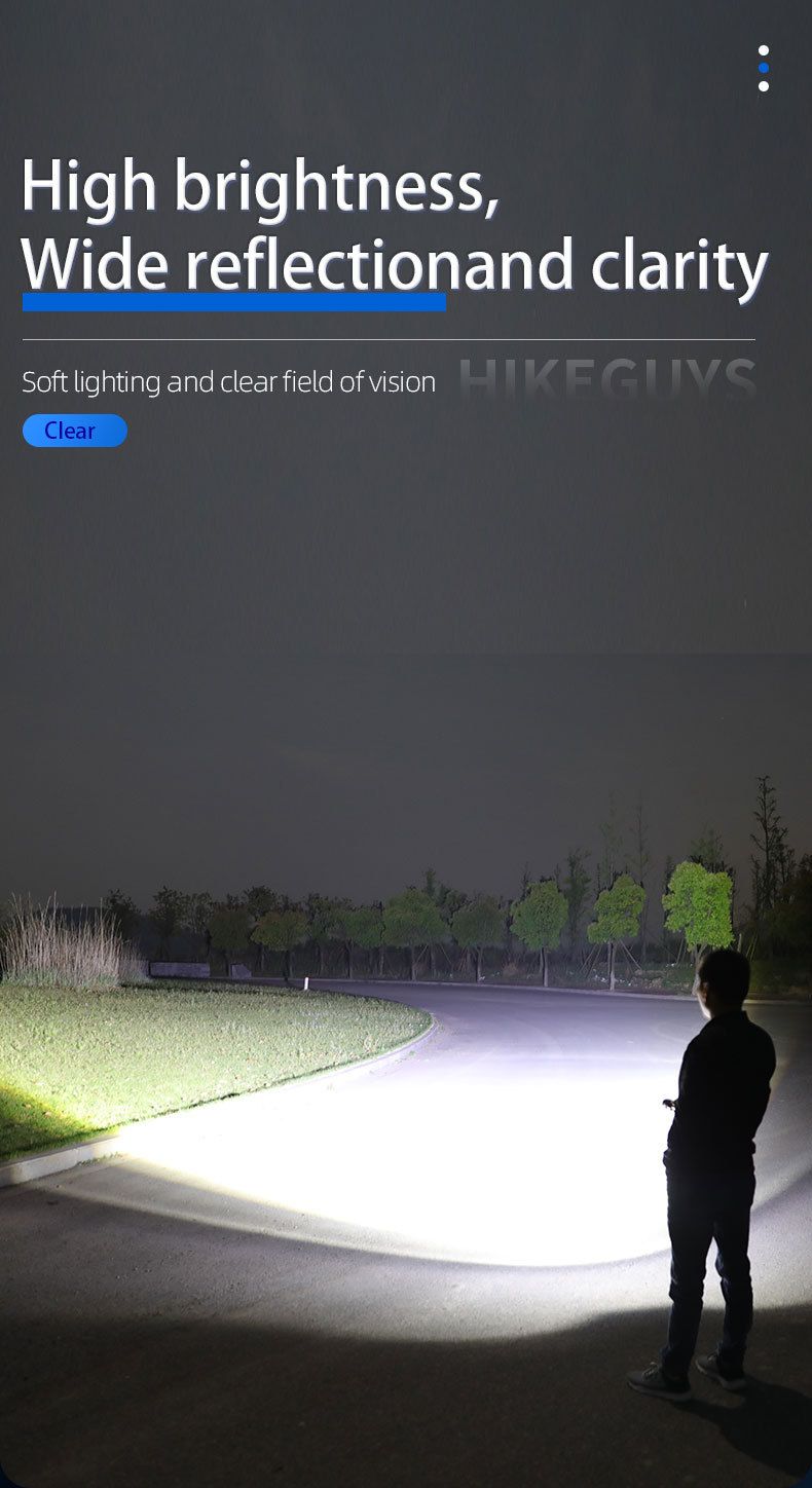 White Laser Digital Display Emergency Light Rechargeable Outdoor New Flashlight Super Bright Long Range High Power Strong Light Flashlight_voghion.com