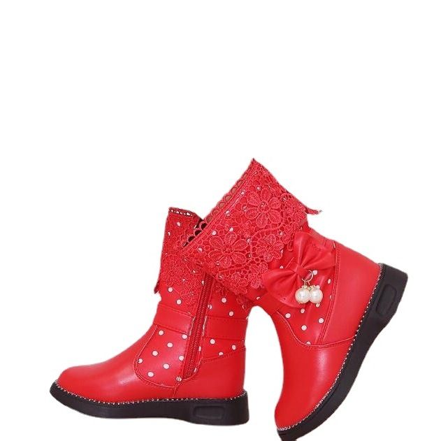 Scarpe invernali da bambina, stile coreano, con lacci, in cotone spesso, per bambini, modello Snow 18, stivali da studente_voghion.com