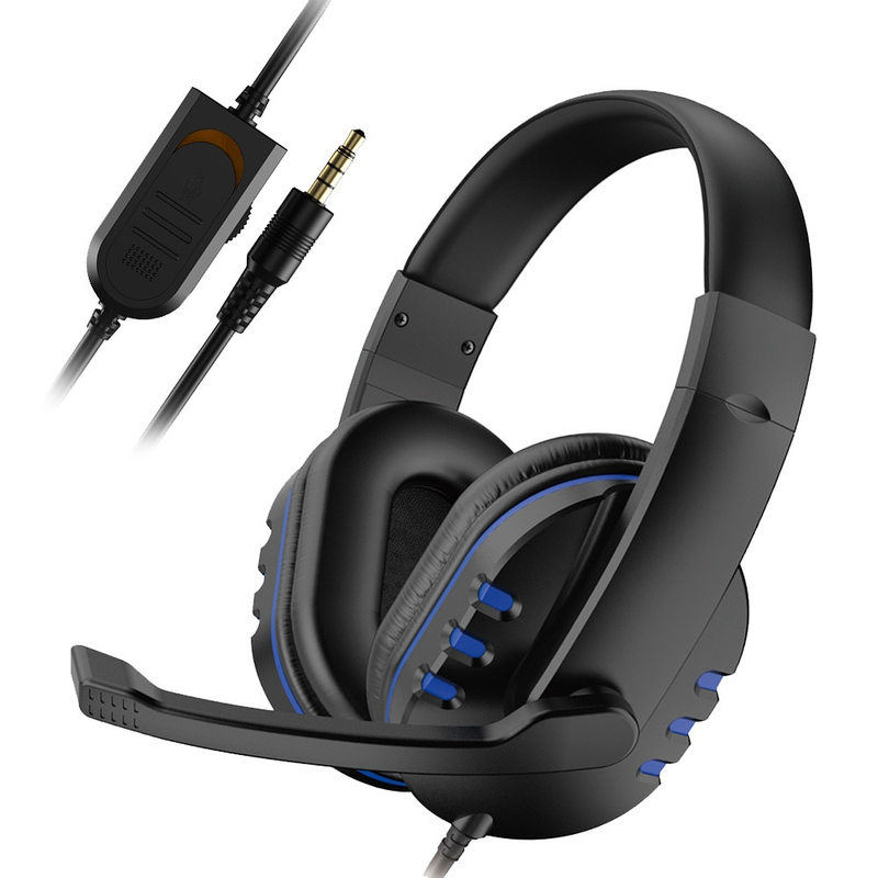 Hörlurar 3,5 mm trådanslutna Gaming Headset Hörlurar Musik för PS4 Play Station 4 Game PC Chatt dator med mikrofon_voghion.com