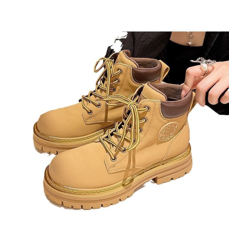 Martin 2025 Neue Gelb Für Frauen Ins Britischen Stil Kurze Stiefel Dicke Sohle Frühling Und Herbst_voghion.com