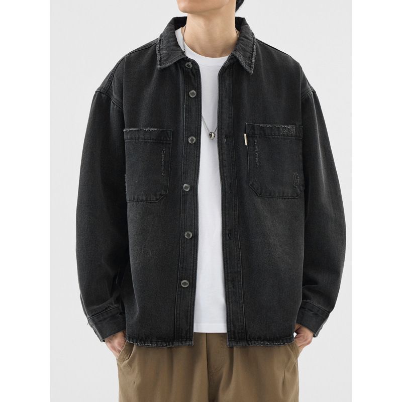 Giacca da lavoro in denim larga retrò da uomo, da cowboy_voghion.com