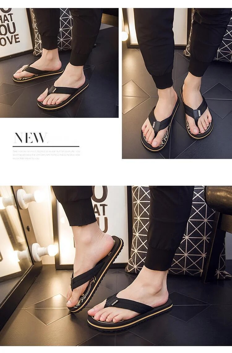 Ciabatte da spiaggia uomo con carattere casual alla moda, con clip antiscivolo in gomma, personalizzate per abbigliamento da esterno Xiaobei_voghion.com