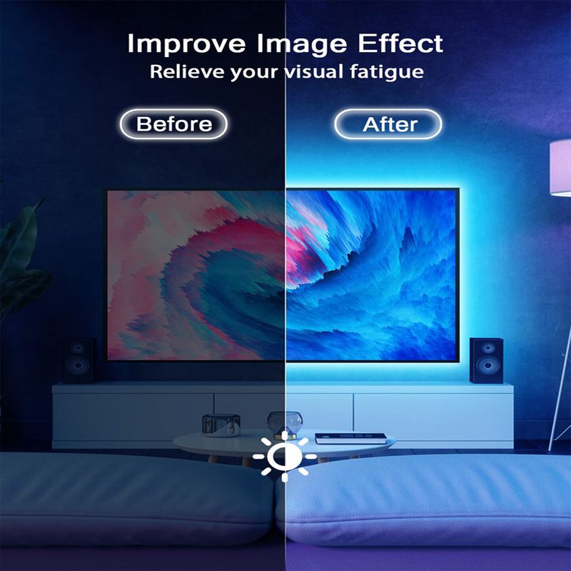 5V USB RGB LED Strip Lights 5050 SMD - Bluetooth & IR Remote, 16 Million Colors, Self-Adhesive Flexible Light For TV Backlight, Gaming Setup_voghion.com
