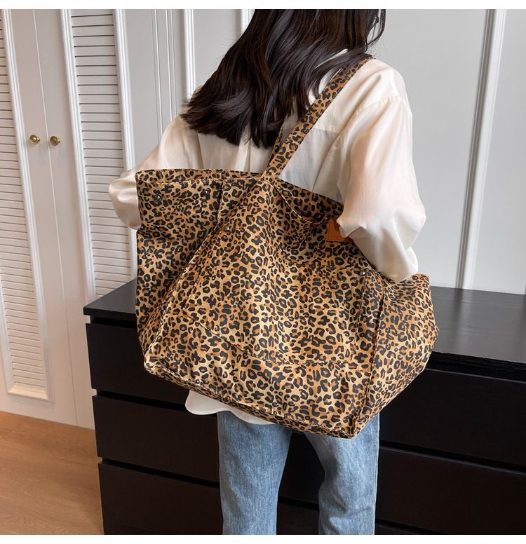 Borsa a tracolla da donna, grande capacità, borsa a tracolla alla moda leopardata, borsa tote da donna, borsa per la spesa, borsa da viaggio_voghion.com