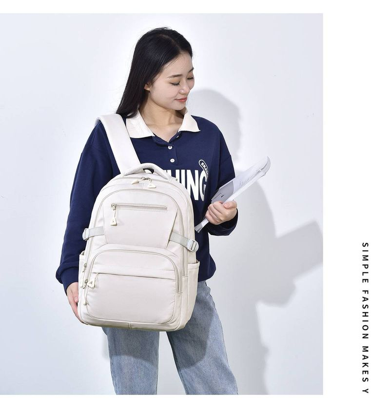 Wasserabweisender Studentenrucksack mit mehreren Taschen, große Kapazität 14-Zoll-Laptoptasche aus Oxford-Stoff_voghion.com