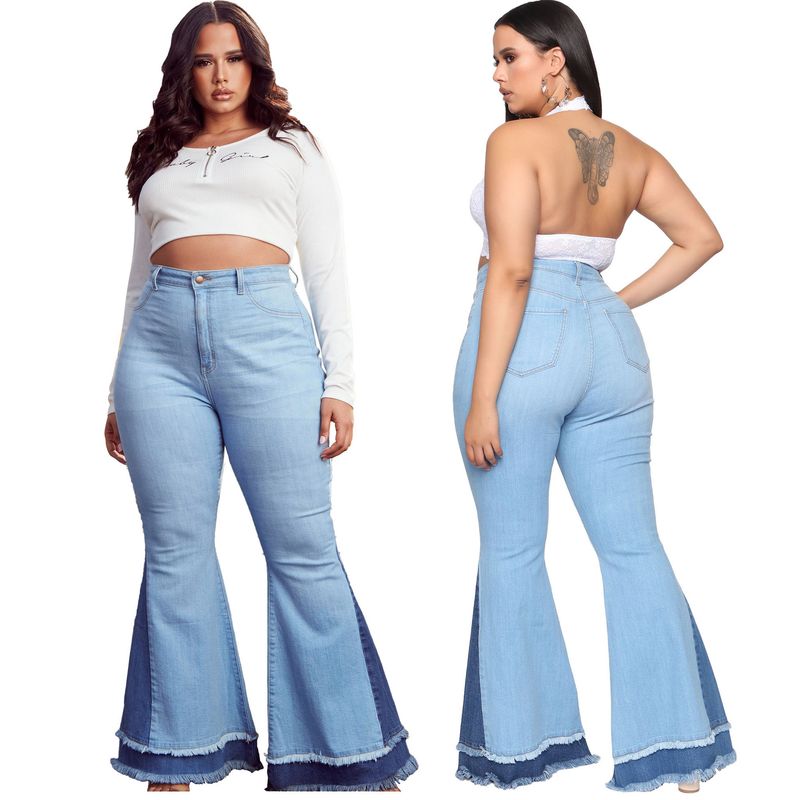 Pantalon évasé extensible à jambes larges pour femmes, vêtements à la mode, couleur assortie, coupe slim_voghion.com