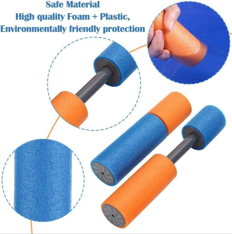 Pistolet à eau domestique en mousse EVA, pistolet à eau à tube unique, mini pistolet à eau à tirer et à pulvériser pour le plaisir de la plage en été, jouet de combat anti-éclaboussures sûr pour les enfants_voghion.com