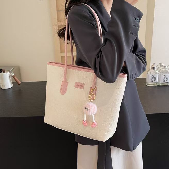 Large Capacity Women's Fashion Versatile Shoulder Autumn Winter New Style Student Class Commuting Handheld Canvas Tote_voghion.com
