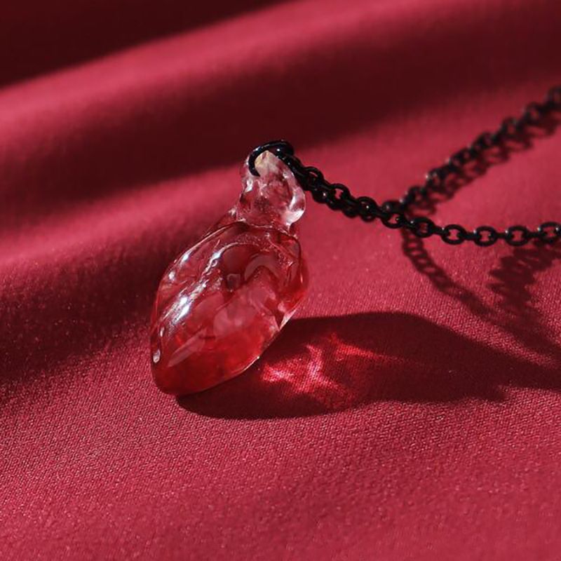 Nuevo collar de órgano de corazón de resina a la moda, colgante exagerado creativo femenino de Halloween_voghion.com