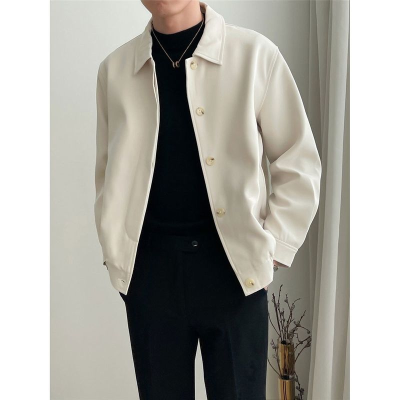 Nova jaqueta casual masculina de primavera e outono com design solto e moderno, versátil e de nicho_voghion.com