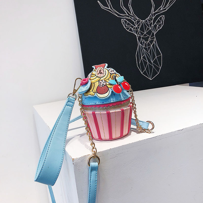 Autumn and winter new fashion lady personality creative net red ice cream cartoon cute chain crossbody bag_voghion.com