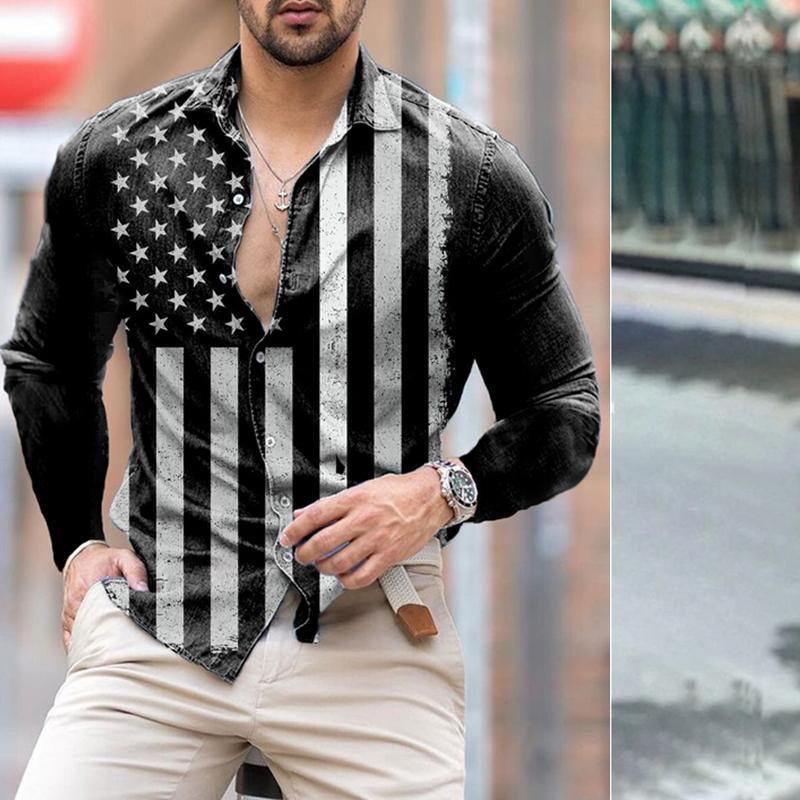 2024 Summer Neit Männer Jugend 3D Gedréckt Leopardmuster Revers Casual Laangärm Hemd_voghion.com