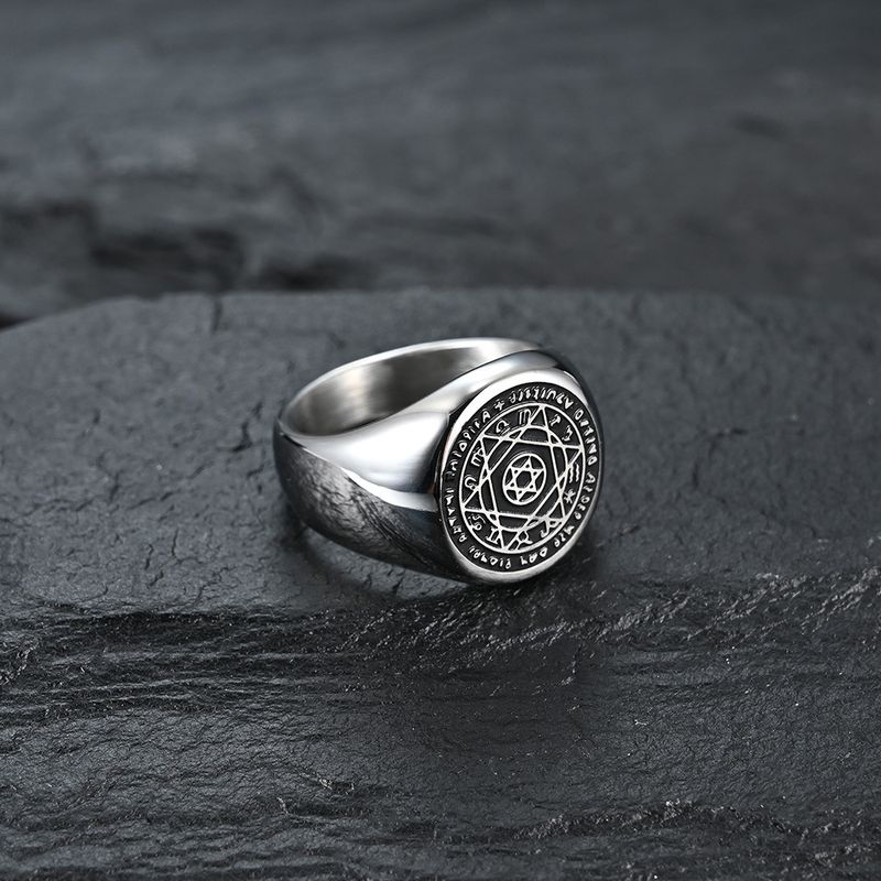 Men's Jewelry Six Pointed Star Twelve Constellation Guardian Titanium Steel Ring Men's Hand Jewelry_voghion.com