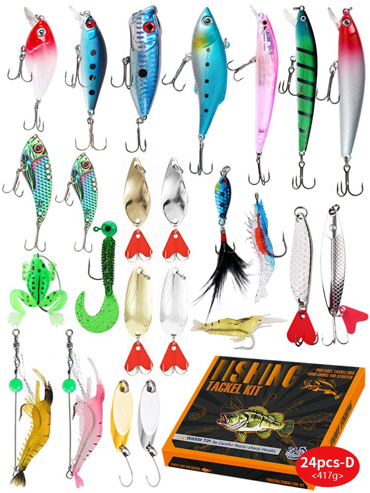 Christmas Creative 24-Piece Blind Box Set Lure Bait Sequin Minnow Pencil Fishing Gift_voghion.com