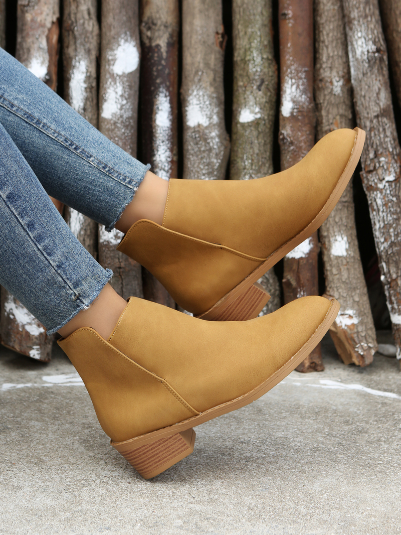 Women's shoes autumn and winter new large size suede Martin boots women's thick heel solid color women's short boots in stock one drop_voghion.com