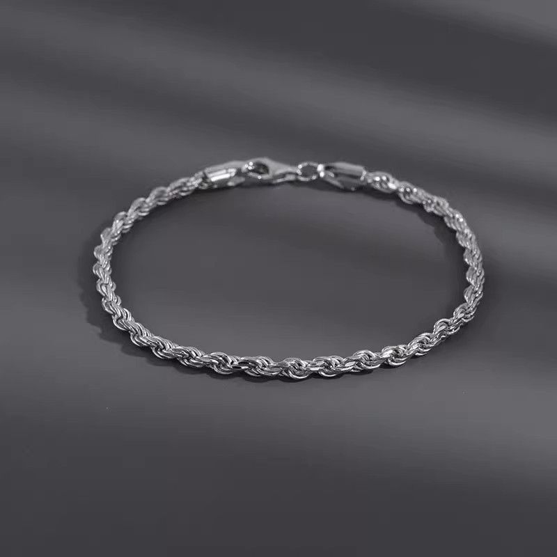 Bracciale sottile in acciaio al titanio alla moda hip-hop intrecciato cubano, di nicchia, per uomo, catena resistente allo sbiadimento_voghion.com