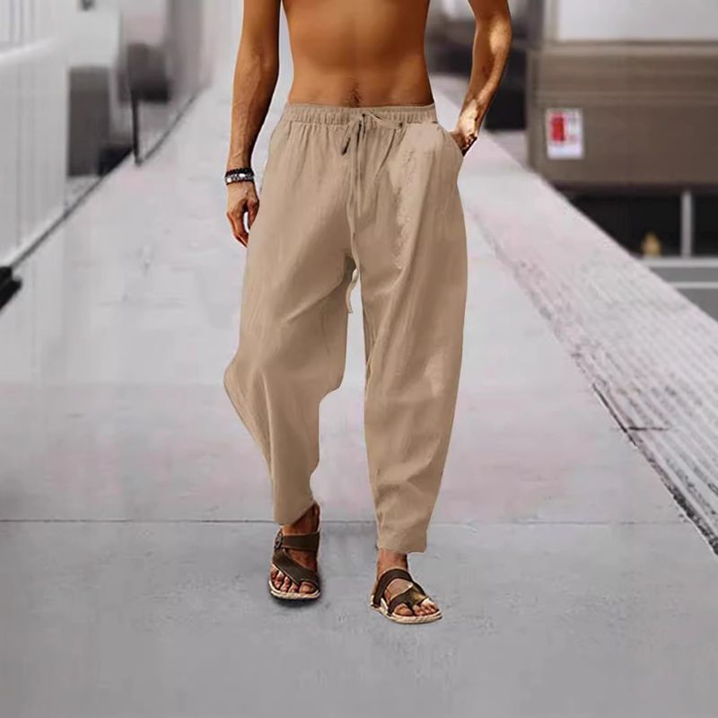 Premium Products 2025 Summer Men's Hip Hop Breathable Cotton Loose Relaxed Sports Pants_voghion.com