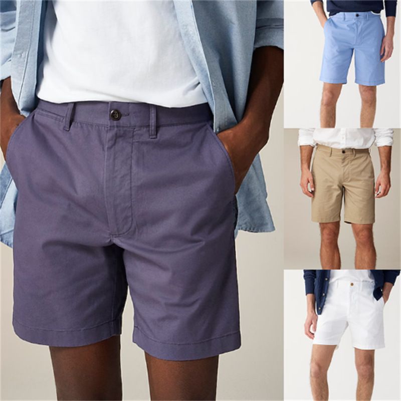 Short d'été ample et décontracté pour homme, couleur unie, avec poches inclinées, taille moyenne_voghion.com