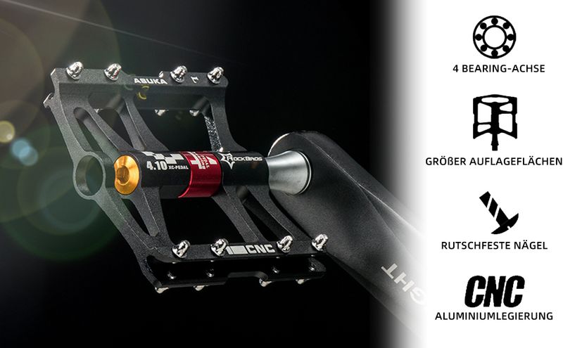 ROCKBROS Fahrradpedale 9/16" MTB BMX Rennrad CNC Lager Eloxiert 4 Versiegelt Alu_voghion.com