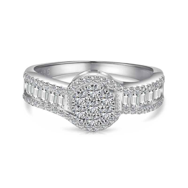 Anello regolabile impilabile con diamanti super scintillanti in argento puro S, zirconi simulati INS_voghion.com
