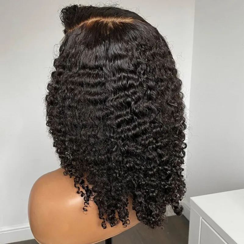 18inch 200 Density Kinky Curly Silk Base Full Lace Wig Glueless Brazilian Curly 5x5 Silk Top Full Lace Human Hair Wig For Women_voghion.com