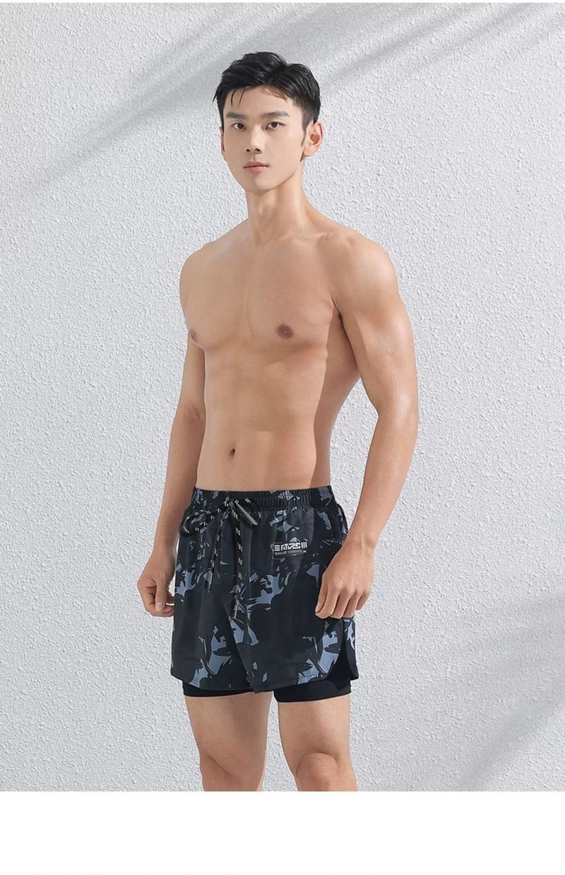 Maillot de bain deux pièces pour homme, grande taille, anti-embarras, pantalon de plage professionnel, ensemble complet d'équipement de natation pour sources chaudes_voghion.com