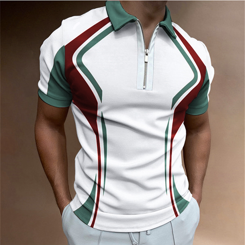 Miesten 3D golfpaita Tennispaita Color Block kaulus Paidan kaulus Regular Fit toppi valkoinen musta_voghion.com