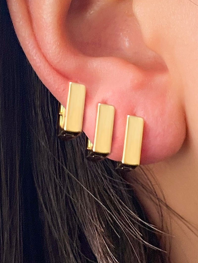 GEOMETRIC TRIO - Alloy Hoop Earrings Set (High-End Minimalist Jewelry, Retro Personality Design)_voghion.com