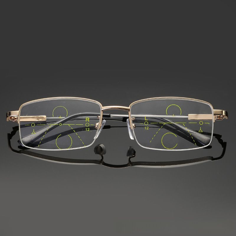 Memory Titanium Anti-Blue Light Presbyopia Glasses Men's Automatic Zoom Progressive Multifocal Far and Near Dual-purpose Presbyopia Glasses_voghion.com