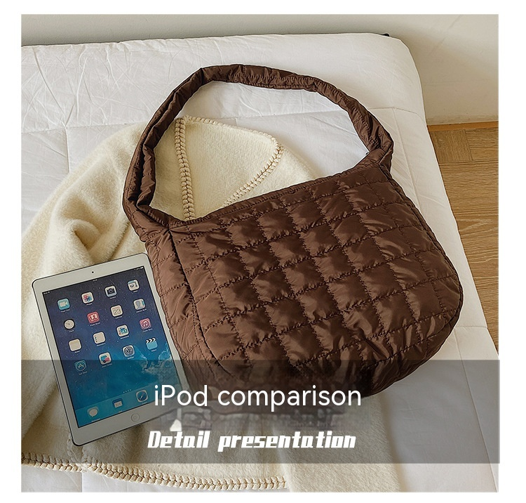 2023 Nuovo Best-seller Leggero Casual All-match Borsa da donna Urbano Semplice Moda Trendy Down Bag Messenger Gnocco Tote Bag_voghion.com