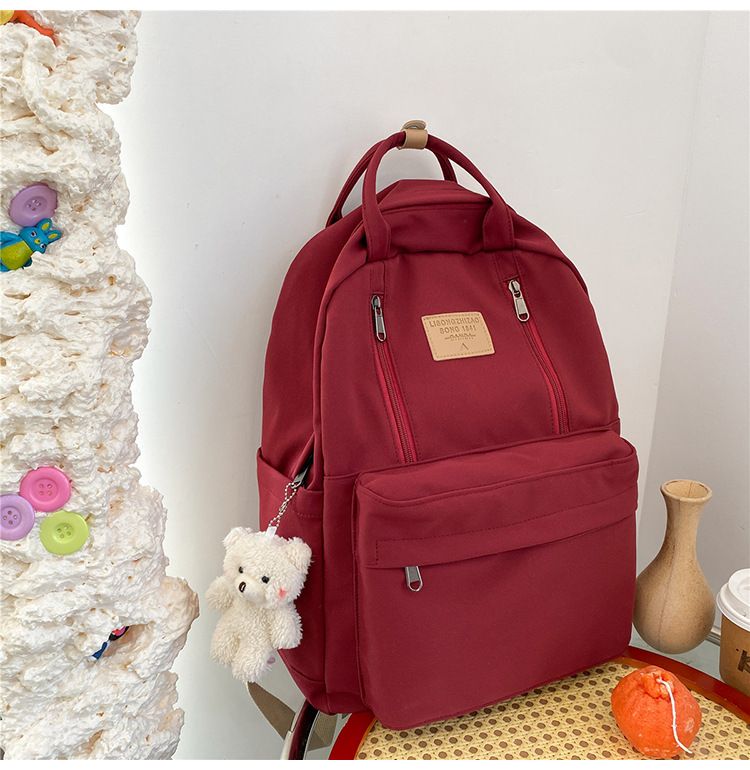 Nueva mochila escolar para estudiantes de secundaria, de gran capacidad, sencilla y para uso al aire libre._voghion.com