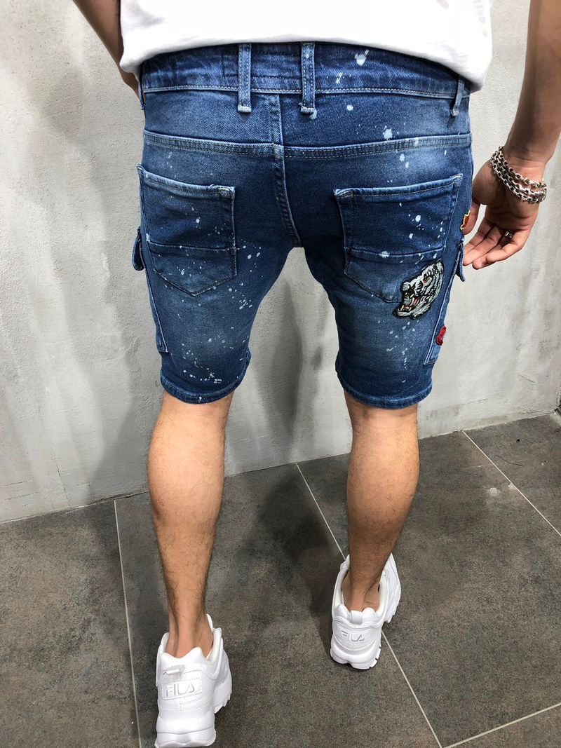 Lässige, modische All-Match-Jeansshorts für Herren mit Taschennähten_voghion.com