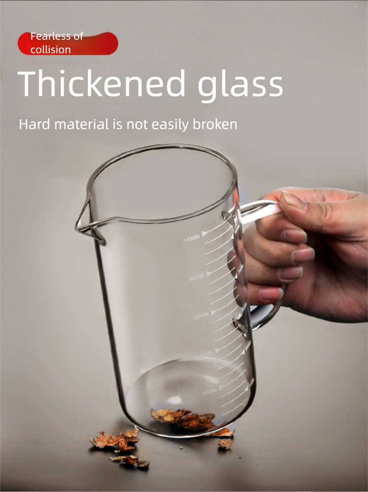 Tazza graduata per latte, acqua, farina d'avena, per bambini, adatta al microonde, per la misurazione in vetro borosilicato ad alta densità_voghion.com