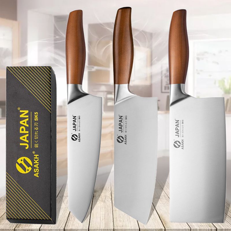 Japanisches Küchenmesser-Set aus Edelstahl, Fischfilet, Fleischerbeil, Kochmesser, Sushi-Messer, Santoku-Messer, Kochutensilien_voghion.com