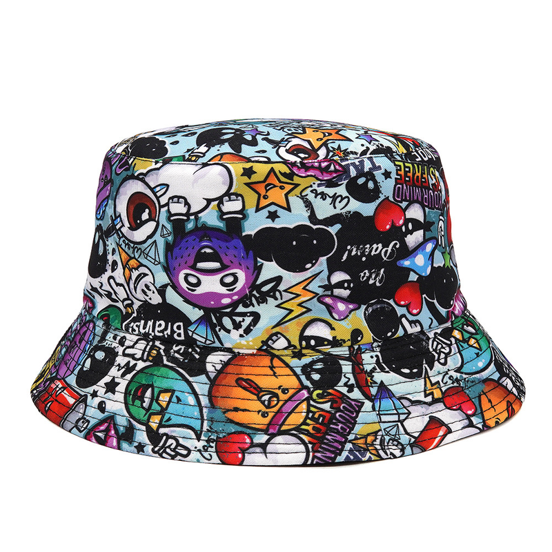 Cartone animato Panama Cappelli da pescatore Lettera animale Stampa Cappello da pescatore Cappelli da sole estivi per donna Uomo Berretto da pesca reversibile_voghion.com