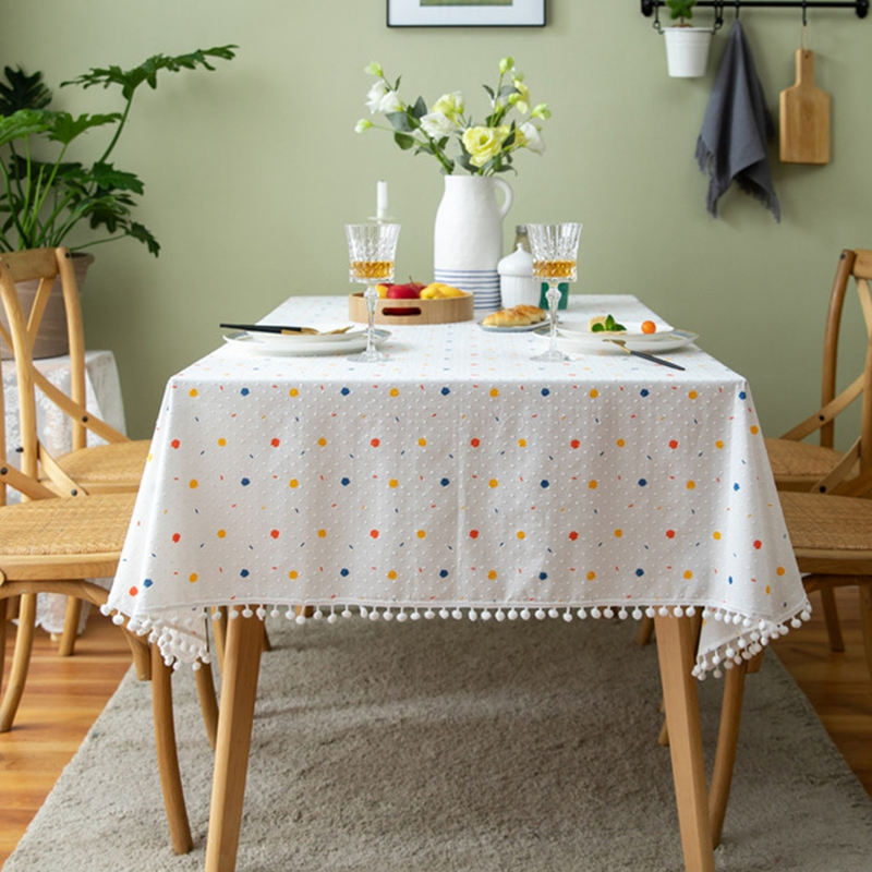 Tovaglia floreale in cotone stile coreano Copritavolo rettangolare con decorazione del tè per la sala da pranzo della cucina_voghion.com