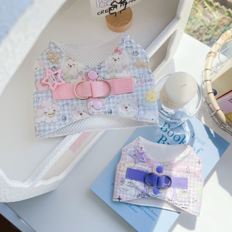 Pet Clothes For Dogs Cats, Short Style, Japanese Korean Illustration, Spring And Summer, Leash Compatible, Chest_voghion.com