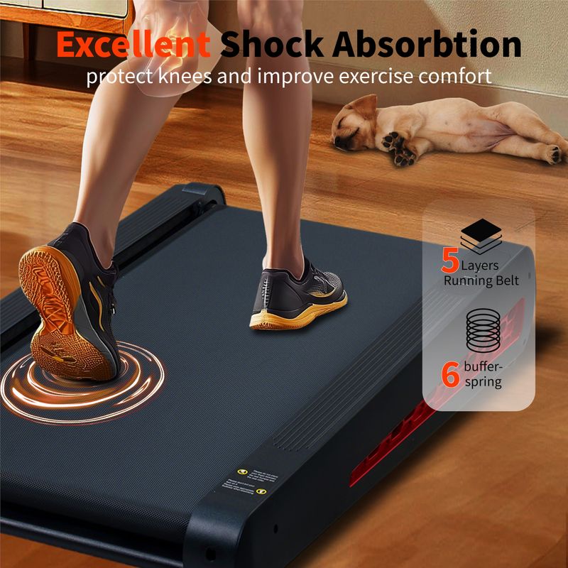 7° Incline Walking Pad Treadmill - Portable Compact Treadmills Under Desk Treadmill, Incline Treadmills For Home Office, Upright Stand, 2.55HP Portable Treadmill With 220 Lbs Capacity,LED Display_voghion.com