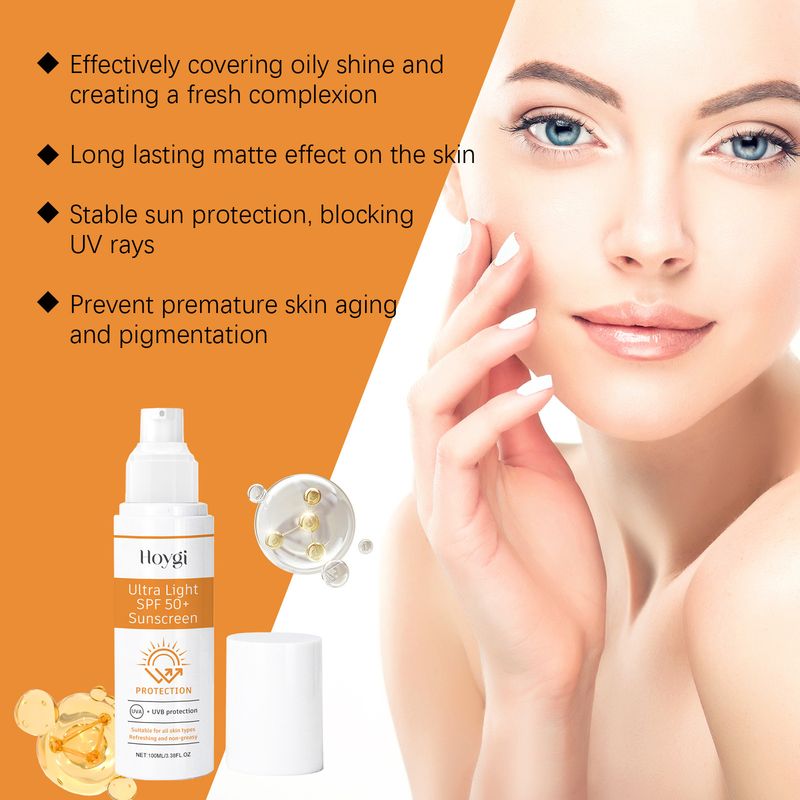 Hoygi 100ml Spf50 Moisturizing Face Sunscreen Summer Refreshing Skin Repair Oil Control Waterproof Uv Protective Sunblock Lotion_voghion.com