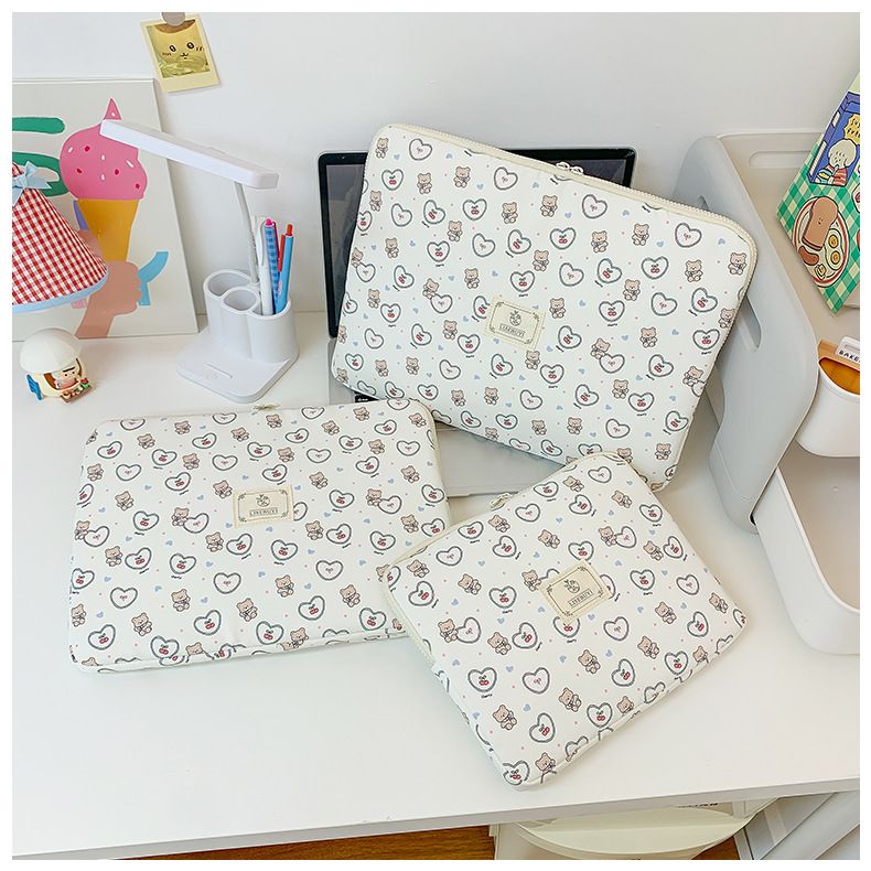 Tablet Computer Bag Liner Bag New Print Bear 11/13 14 Inch Notebook Storage Bag Female_voghion.com