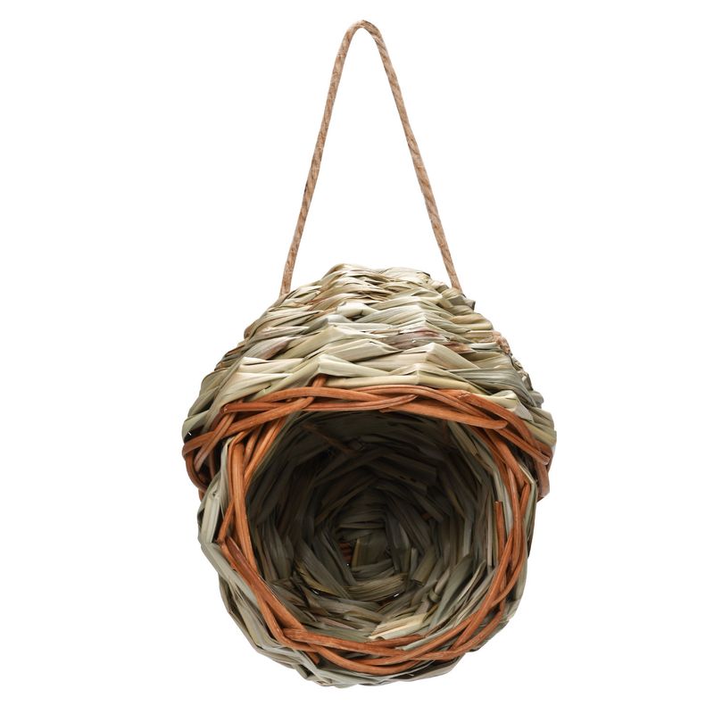 Handgemaakt rietgeweven papegaaienhuis met grote kop, grasparkieten, vinken, lovebirds, valkparkieten, spreeuwen, nest_voghion.com