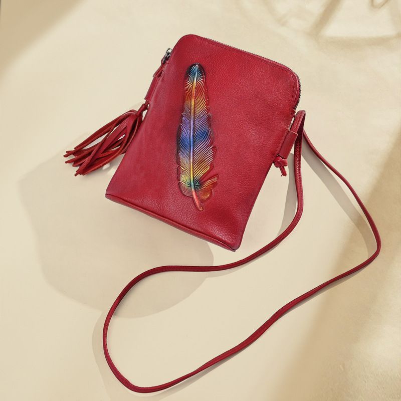 Borsa a tracolla da donna in vera pelle, stile vintage, alla moda, con primo strato in pelle bovina, unica nel suo genere_voghion.com