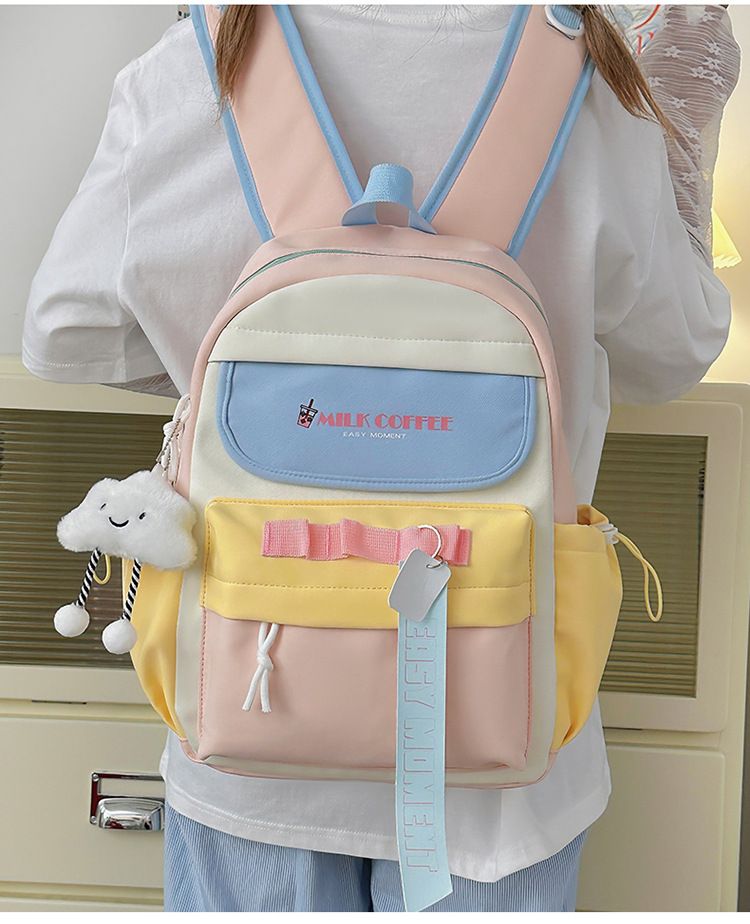 Lightweight Nylon Backpack For Girls - Stylish School & Travel Daypack With Cushioned Straps, Multiple Colors_voghion.com
