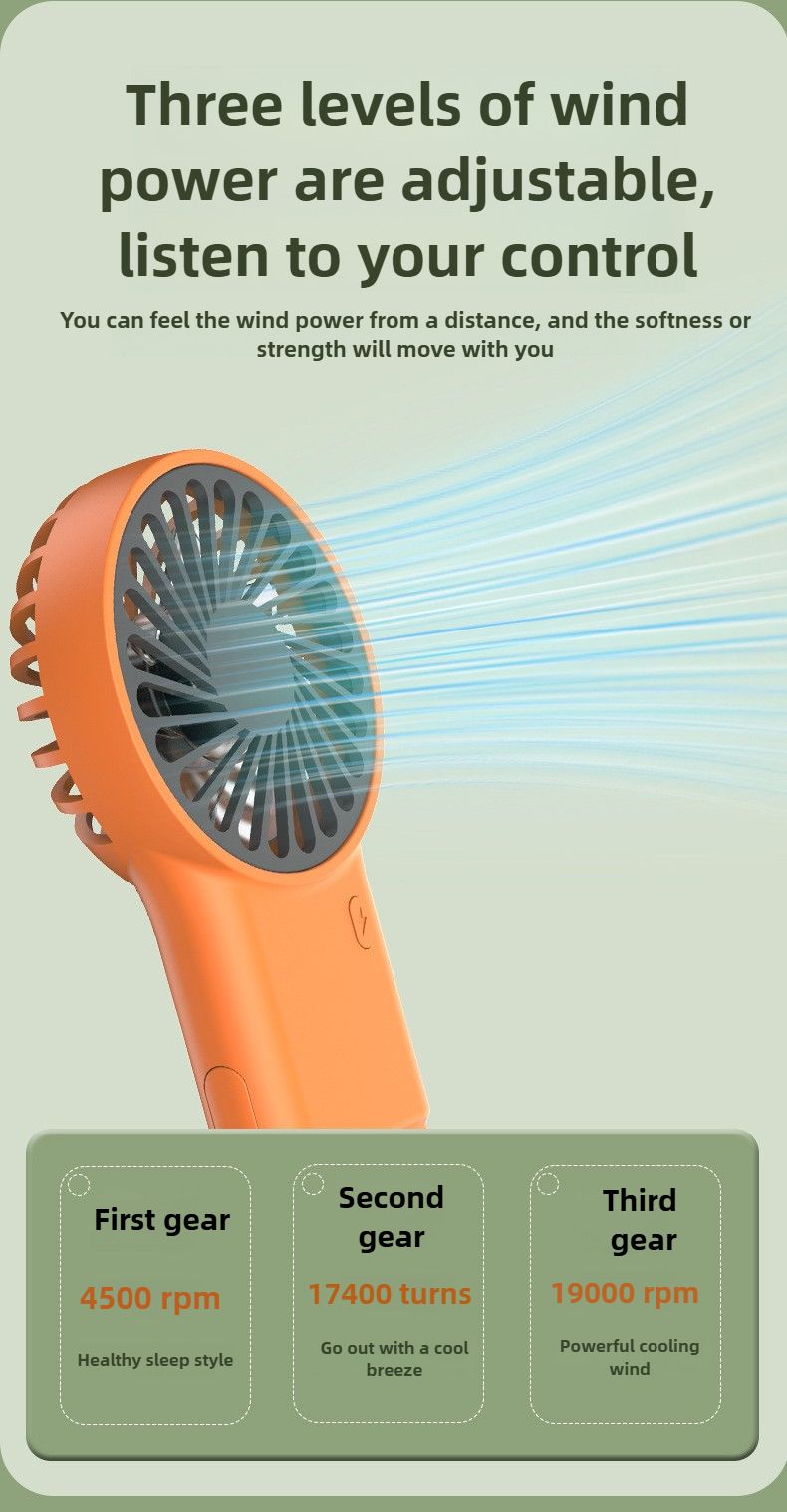 Faltbarer, über USB wiederaufladbarer Mini-Handventilator mit Cartoon-Design und Haken für Bergsteigen, Outdoor, Zuhause und Büro_voghion.com