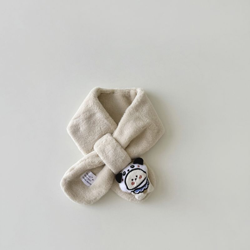 Sciarpa e guanti per bambini due pezzi antivento caldo croce bavaglino peluche per neonati_voghion.com